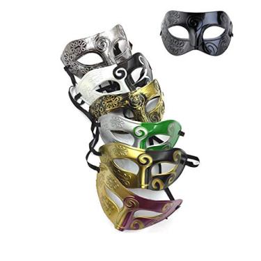 Imagem de RUSVNO 7 peças de máscara retrô unissex carnaval fantasia festa acessório