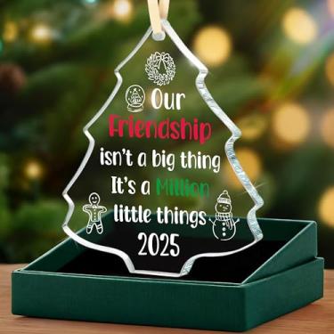 Imagem de Enfeite de Natal da Amizade 2025 – Our Friendship Isn't a Big Thing Decoração de Árvore de Natal – Presente de Ornamento de Melhor Amigo, Papai Noel Secreto ou Enfeites de Meia para Amigos