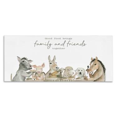 Imagem de Stupell Industries Good Food Brings Family Canvas Wall Art, design por Cindy Jacobs, 13 x 30