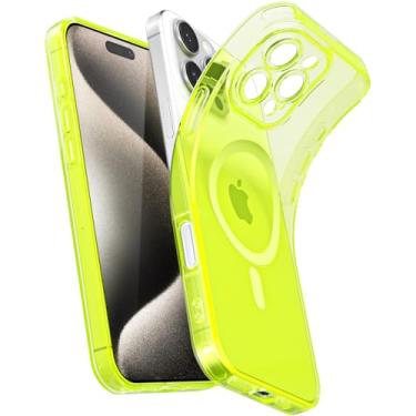Imagem de Svanove Capa magnética transparente para iPhone 15 Pro Max, compatível com Magsafe Slim Thin Transparente Mag Safe Case para mulheres e meninas, linda de silicone fluorescente brilhante com capa para