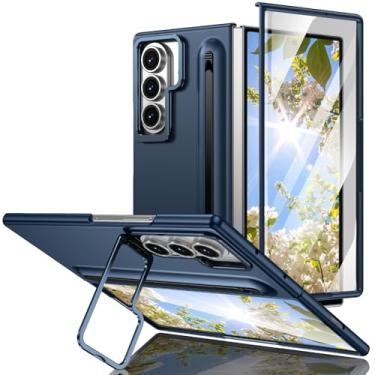 Imagem de HOULEE Capa para Samsung Galaxy Z Fold 7 com caneta S e protetor de tela, capa de telefone com compartimento para caneta Z Fold 7 com suporte de metal, capa de telefone premium de material amigo da