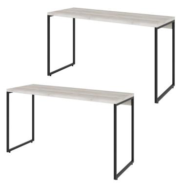 Imagem de Kit 02 Mesas Escritório E Home Office Aspen 135 Cm C01 Snow