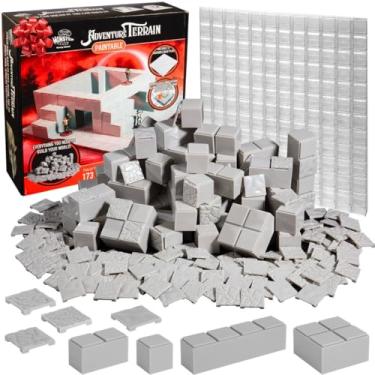 Imagem de Monster Adventure Terrain - 173pc Paintable Core Building Set w Baseplate- Fully Modular & Stackable 3-D Tabletop World Builder Compatible w DND Dungeons Dragons, Pathfinder, All RPG Games, Gift