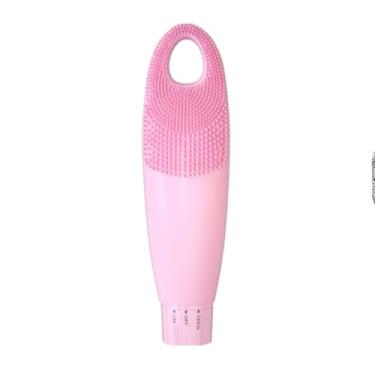 Imagem de Escova de Limpeza Facial Sônica, Massageador Anti-acne em Silicone, Azul e Rosa, 15x4cm, com Tecnologia T-Sonic, Bateria AA, à Prova d'Água