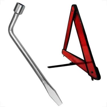 Imagem de Chave De Roda Reforçada Em L 19mm Aço Triangulo Carro - BRAMAIS