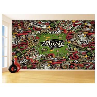 Imagem de Papel De Parede 3D Musica Music Arte Colorido 3,5M Mus94 - Você Decora