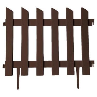 Imagem de Cerca Decorativa Ripa Para Jardim De Plástico Marron P 35 cm - JR