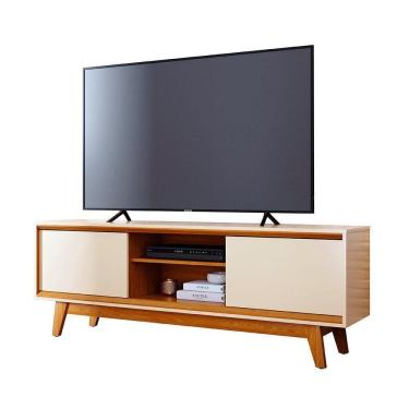 Imagem de Aparador Bancada Para Sala Atlas - 7 Decor Cinamomo E Off White