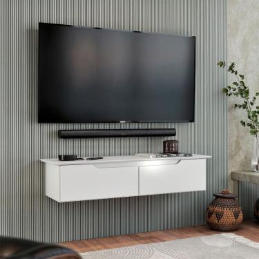 Imagem de Rack Aparador Suspenso Flow Com 2 Portas Basculante Branco