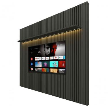 Imagem de Painel Para Tv 2.3 Ripado Com Led Nobre Grafite - Gelius Móveis