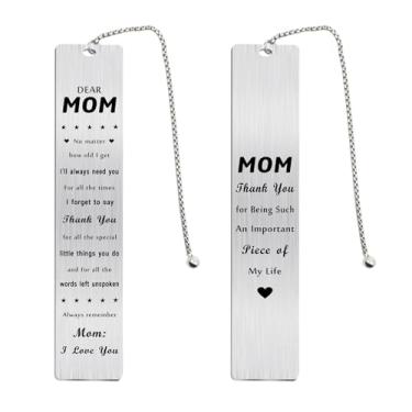 Imagem de Fetiger Presente para mãe de Natal da filha, Best I Love You Mom Bookmark, presente personalizado de agradecimento à mãe do filho