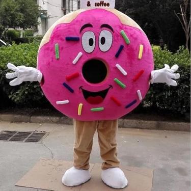 Imagem de Fantasia de Halloween Donut Mascote Desenho Animado Pelúcia Anime Personagem Natal Carnaval Adultos Festa de Aniversário Fantasia Fantasia Fantasia