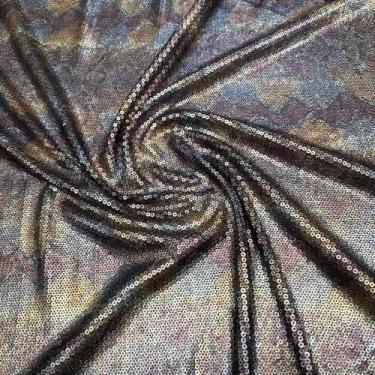 Imagem de Tecido Tule Paetê Bordado Malha Selva 1,30m Para Vestidos de Festas e 