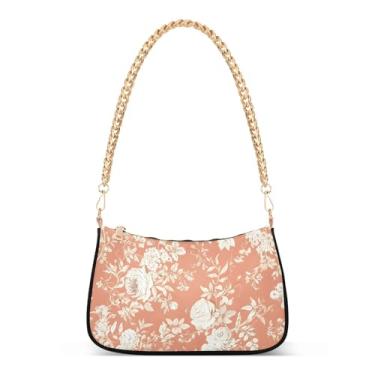 Imagem de CEBUGI Bolsas transversais femininas bolsa de ombro vintage rosa bolsa clutch elegante com alça de corrente