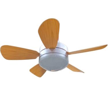 Imagem de Ventilador Lampada Helice Madeira E27 Controle Remoto 2 Em 1 Sol Verao Calor Iluminaçao Vento Ajustavel Sala Quarto