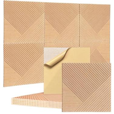 Imagem de RITOLLO Pacote com 8 painéis acústicos autoadesivos painéis de parede à prova de som 61 x 61 cm, painel de amortecimento de som para estúdio doméstico e escritório