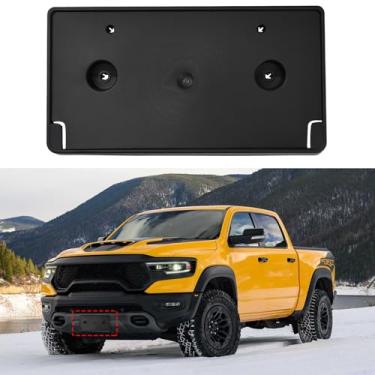 Imagem de Blueshyhall Moldura frontal para placa de licença Ram 1500 TRX 2019-2024 Substituição do para-choque do suporte da placa de licença
