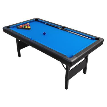 Imagem de Mesa De Sinuca Bilhar Semi Profissional Dobrável Tecido Azul-Unissex