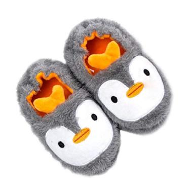 Imagem de 1 Par Mop De Algodão Pinguim Infantil Sapatos De Casa De Natal Chinelos De Animais Chinelos De Menino Chinelos De Pelúcia Infantil Filho Inverno Sola: Tpr Sapatos De Lazer