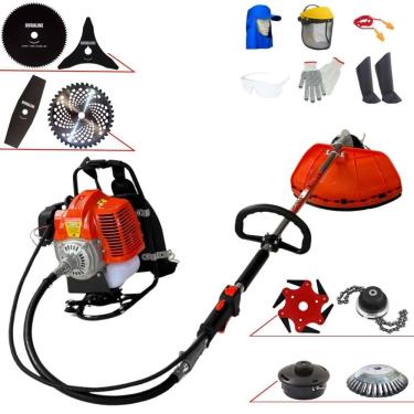 Imagem de Roçadeira Costal Terra GRC430 43cc 2T 1,7HP C/ Carretel Nylon + Facas 2 Pontas, 3 Pontas, 6 Pontas, 40 Dentes, 80 Dentes, Trimmer, Escova de Aço + EPI