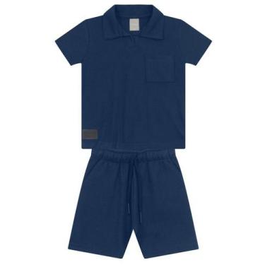 Imagem de Conjunto infantil menino com polo Mundi, 10, Azul