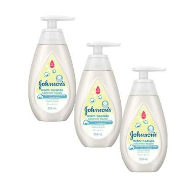 Imagem de Kit com 3 Sabonetes Líquido Johnson Recém Nascido 200ml