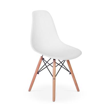 Imagem de Conjunto Mesa De Jantar Hairpin 130x80 Natural Com 6 Cadeiras Eames Eiffel - Branco