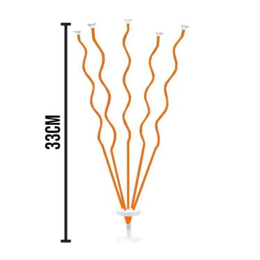 Imagem de Suporte Para Balão Espiral Laranja - 5 Hastes