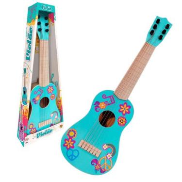 Imagem de Brinquedo Musical Violão Verde Estampado c/ 06 cordas DM - Dm Toys