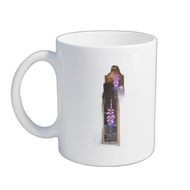 Imagem de Caneca Xícara de Café Porcelana 300ml Janela Pixel Art Vinha de Glicina