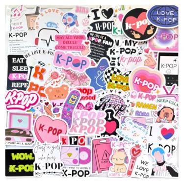 Imagem de TriluckyDeco Pacote com 50 adesivos engraçados Kpop para fãs – Fofa estética feminina música coreana K-pop Lover Merch, photocards decoração fãs presentes concerto festa de aniversário lembrancinhas