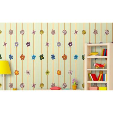 Imagem de Rolo Papel de Parede Auto Adesivo Lavável Full-HD Interno ou Externo Flores e Floral(1,0 x 0,47 metros,06)