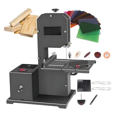 Imagem de KKSOUFX Serra De Fita De Bancada Profissional,Serra De Fita De Bancada Para Projetos De Bricolagem,Cortes De Madeira E AcríLico De Até 70 Mm De Profundidade,Garganta De 90 Mm,Corte Angular De 0 A 45°