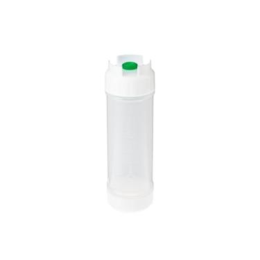 Imagem de San Jamar Garrafas EZ Kleen com válvulas verdes para molhos finos, plástico, 340 g, branco (pacote com 12)