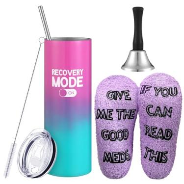 Imagem de Teenyyou 3 peças engraçadas Get Well Soon Gifts 590 g Caneca Hospitalar Fuzzy Funny Recovery Meias de Algodão Prata Aço Chá Sino Mão Cirurgia Recuperação Presentes para Pacientes de Quimioterapia