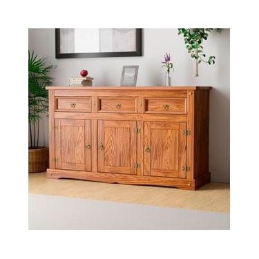 Imagem de Aparador Buffet em Madeira 3 Portas 3 Gavetas 150 cm Carvalho Rústico Elliottiis Carvalho