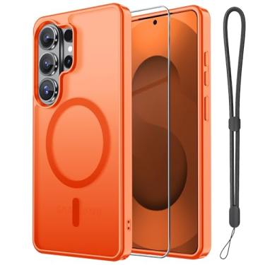 Imagem de Janmitta Capa magnética para Samsung Galaxy S26 Ultra, com protetor de tela, compatível com MagSafe, proteção contra quedas de grau militar, capa de telefone fosca translúcida fina à prova de choque