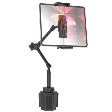 Imagem de FreeSave Suporte para tablet de carro, suporte de tablet de braço ajustável dobrável de metal 360°, suporte de esteira para iPad Pro 13 Air Mini, Galaxy Tab, dispositivos de 6,1 a 15,6 polegadas e