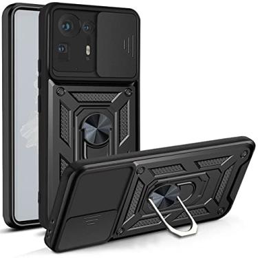 Imagem de Kukoufey Compatível com Xiaomi Mix 4 Bracket Shell, com capa de lente de câmera deslizante compatível com Xiaomi Mi Mix 4 5G 2106118C capa preta