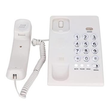 Imagem de SPYMINNPOO Prático Telefone Fixo Com Chave Grande e Função de Toque para Idosos, Escritório, Casa, Hotel, ABS KX-T504 (Branco)
