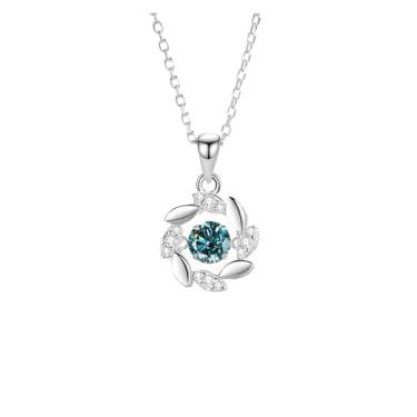 Imagem de Um colar com pingente de prata para mulheres, Moissanite, Acetato, Sem Pedra Preciosa