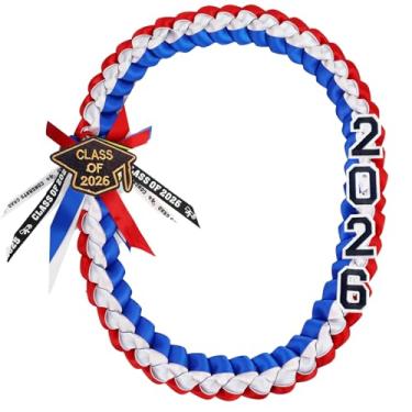 Imagem de FOMOMDI Colar trançado de formatura 2026 Leis para graduação, para estudantes universitários, materiais de festa de pós-graduação, 2026, Poliéster, Sem Pedra Preciosa