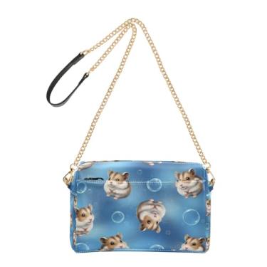 Imagem de Joitme Linda bolsa tiracolo feminina marrom azul para celular com alça de corrente de couro PU