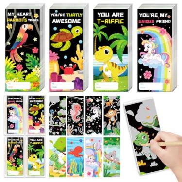 Imagem de Shemira 24 Pack Valentines Day Cards with Scratch Paper, Classroom Valentines Exchange Gifts, Valentines Party Favors