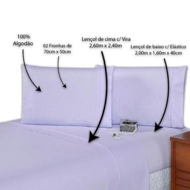 Imagem de Lençol Queen 400 Fios 4 Peças 40cm Altura 100% algodao - Rafaloro, Lil