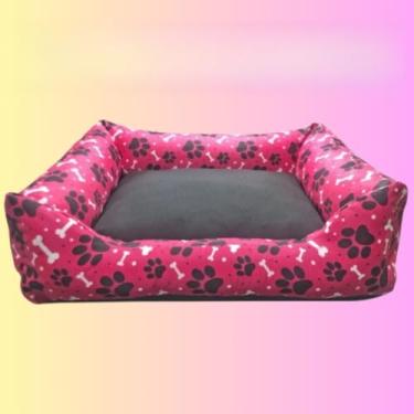 Imagem de Caminha Pet com Almofada Confortável e Durável – Cama para Cachorro e Gato Pequeno e Médio Porte, Fácil de Limpar(CAMA MÉDIA ROSA (45X45X15cm))
