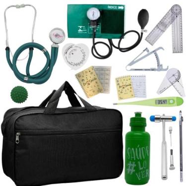 Imagem de Kit Bolsa Fisioterapia Acadêmico Martelo Buck Goniômetro Fita Imc - In