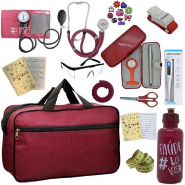 Imagem de Kit Enfermagem Top Cores Premium Completo Estagio Estetoscopio Aparelh