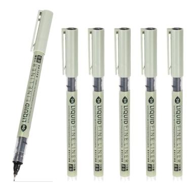 Imagem de PATIKIL Canetas Fineliner, 6 peças pretas 04 0,4 mm marcador fineliner à prova d'água tinta de arquivo canetas de desenho aquarela conjunto de suprimentos de arte para esboços, diário, scrapbook