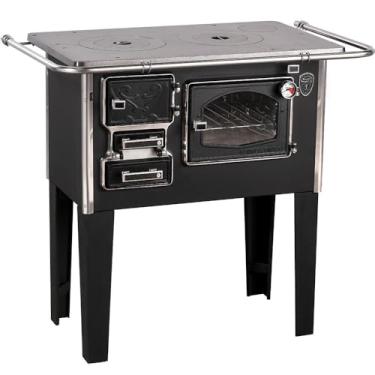 Imagem de Fogão A Lenha C Forninho Direito Preto Fornos Pinhal N1